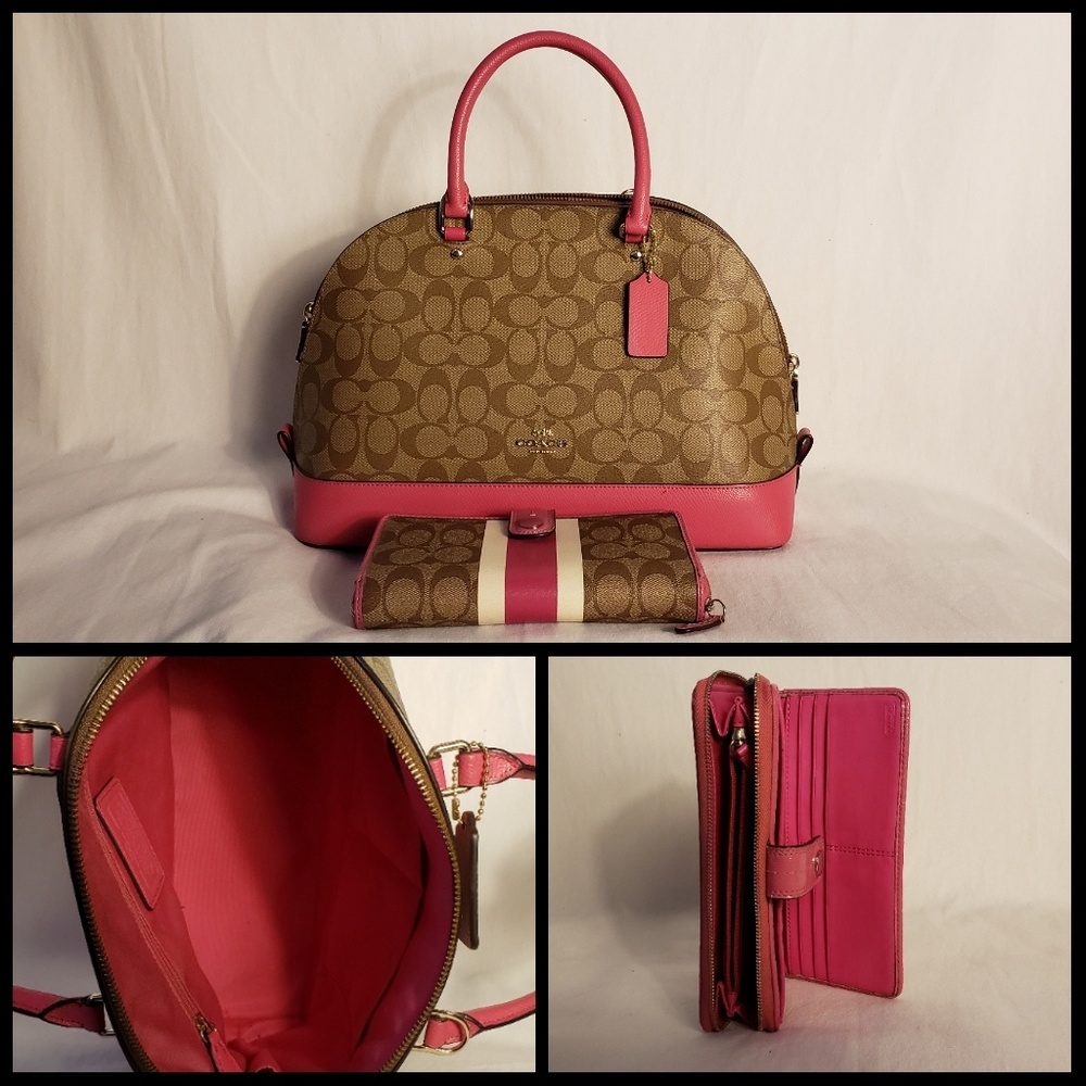 Coach Sierra signature satchel pink